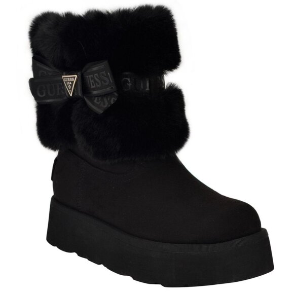Guess Women's Denla Cold Weather Faux Fur Cozy Booties - Picture 1 of 3